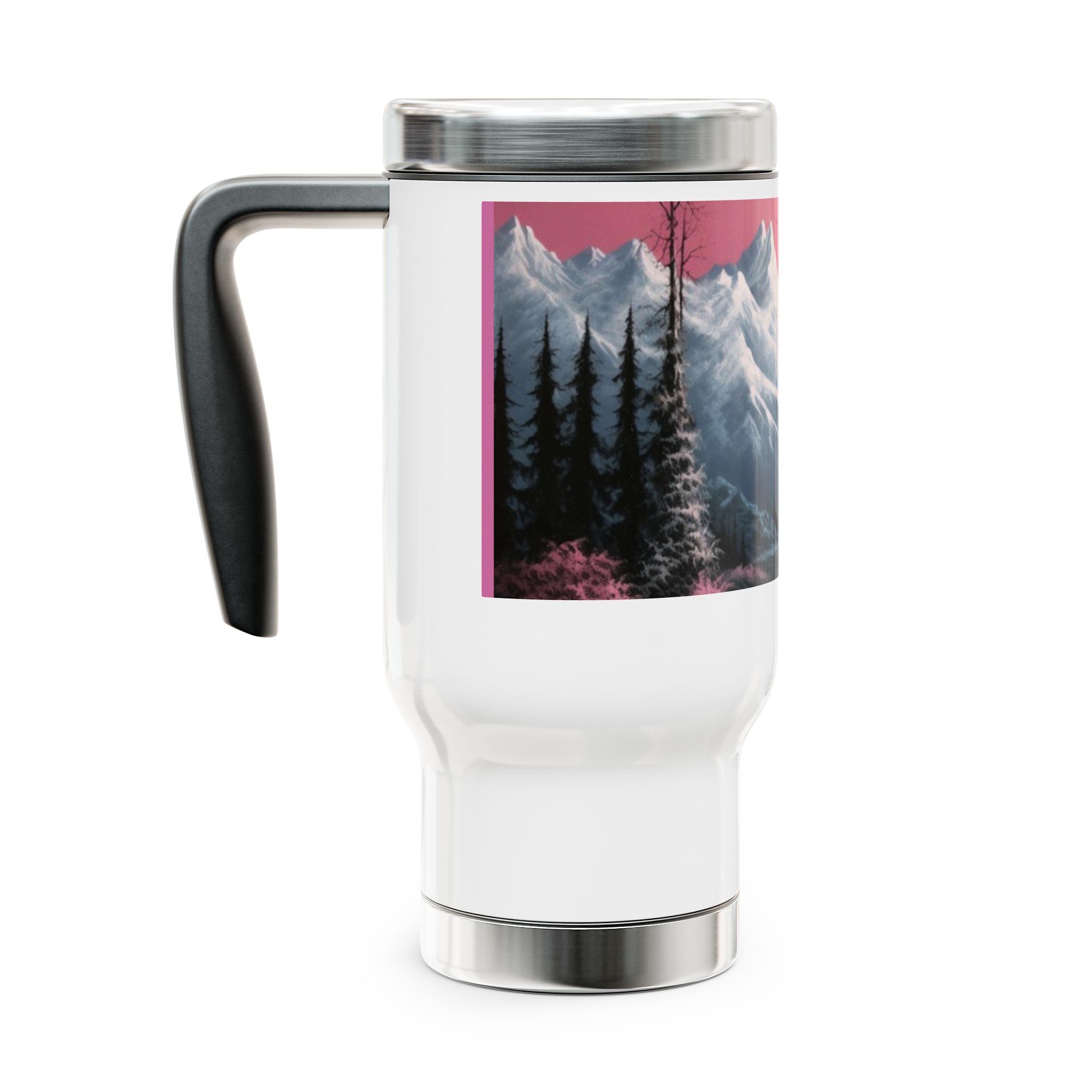 Majestic Alaskan Mountains Insulated Tumbler - Pink Sunset Snow Peaks Travel Mug - 20oz Stainless Steel Adventure Cup - Image 3