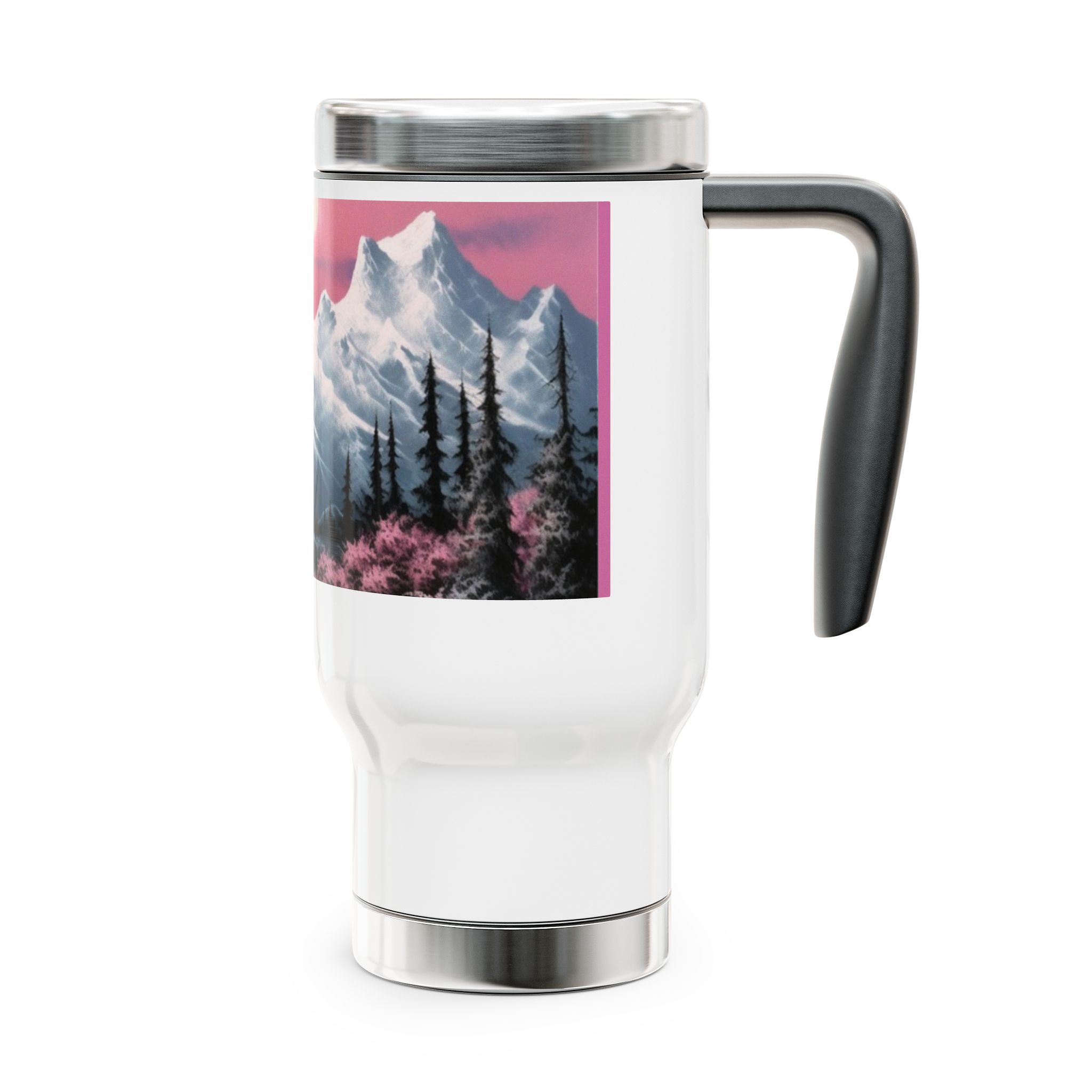 Alaskan Pink Sunset Mountains Insulated Tumbler - 20oz Travel Mug - Image 2
