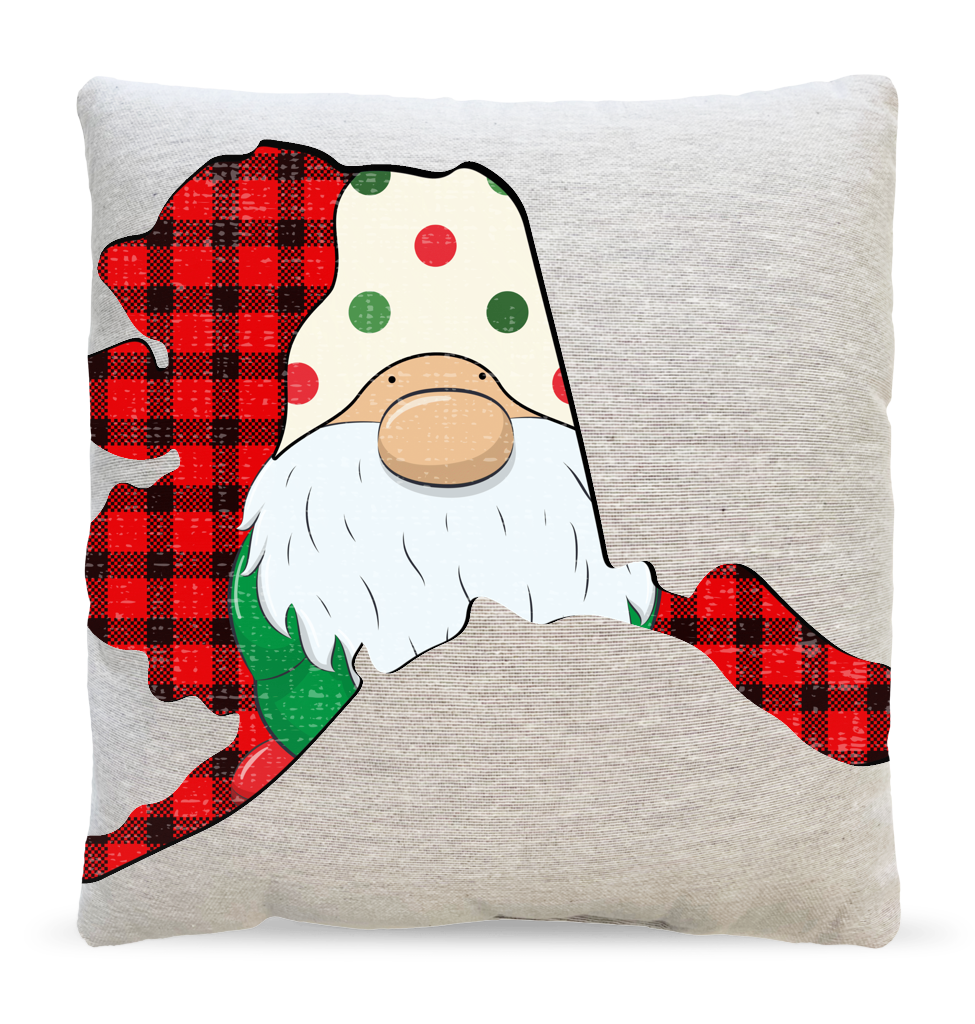 Alaska Gnome Holiday Pillow