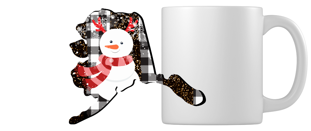 Alaska Christmas Snowman Coffee Mug