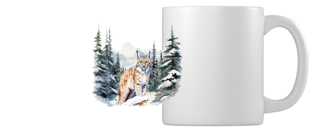 Winter Lynx Forest Coffee Mug