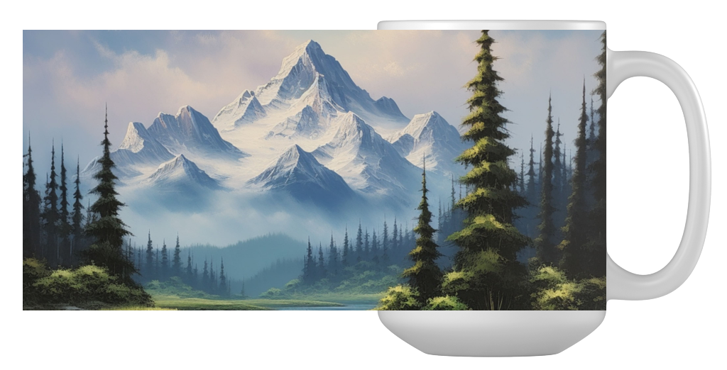 Serene Mountain Peaks Coffee Mug 2 Serene mountain peaks coffee mug