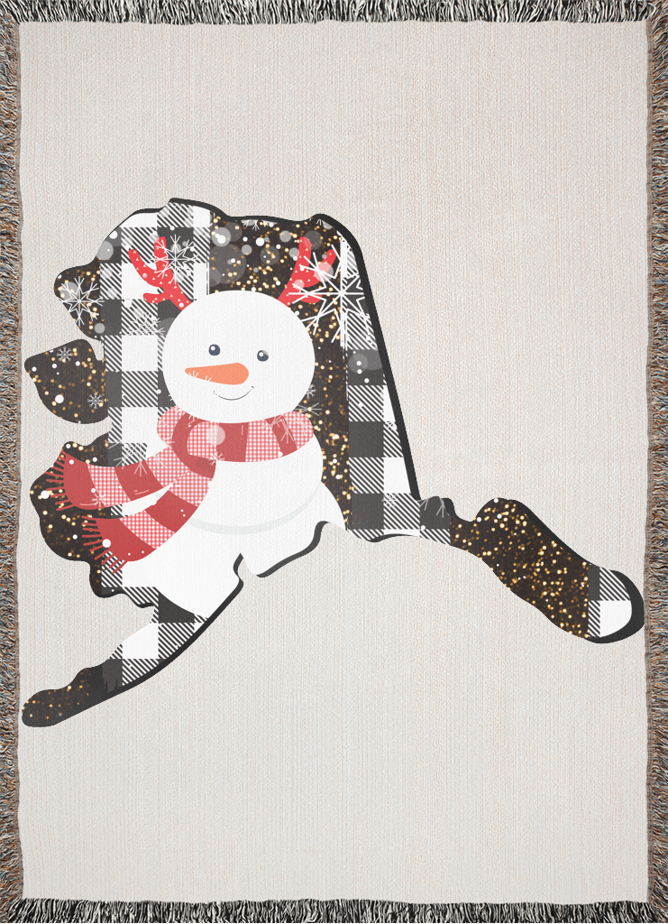 Alaska Snowy Reindeer Blanket