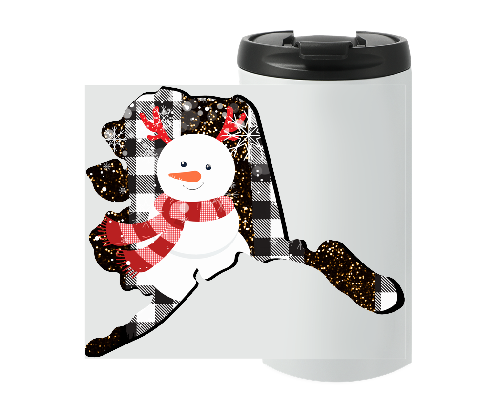 Winter Alaska Snowman Travel Mug
